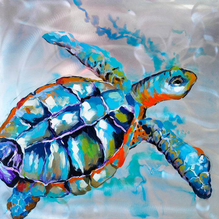 Multicolored Turtle 2.  80cm x 80cm