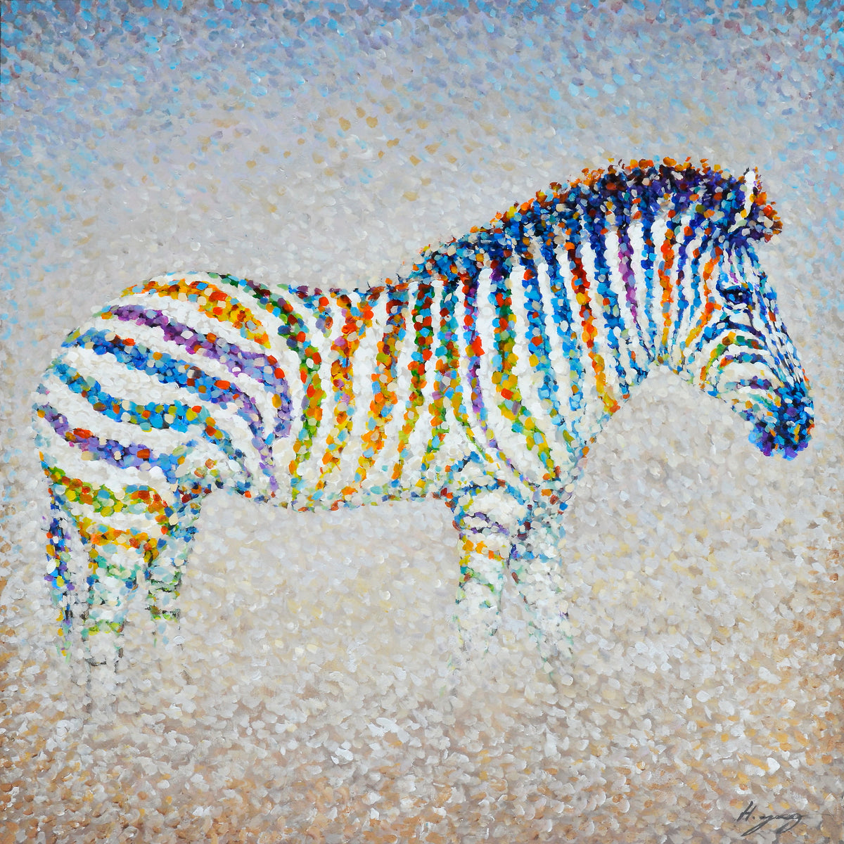 Zebra Dots. 120cm x 120cm —