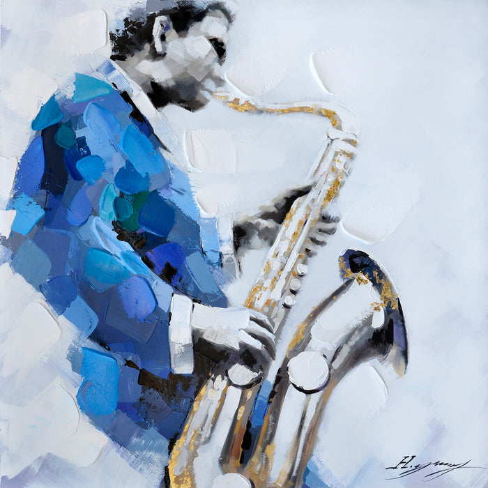 Saxophone Musician. 100cm x 100cm
